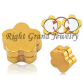 Oro plateado hexágono pendientes acero inoxidable magnético falso-magnético-perforaciones